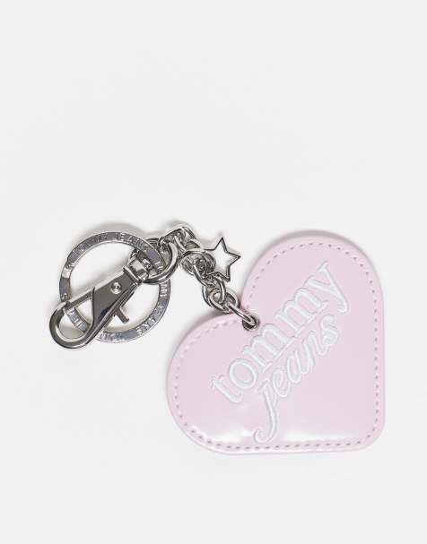 Tommy Jeans heart shape bag charm in pink - view 1