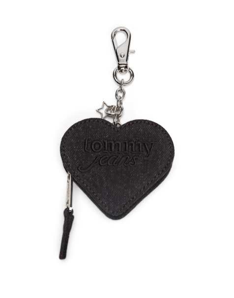 Tommy Jeans heart shape coin purse in black - view 1