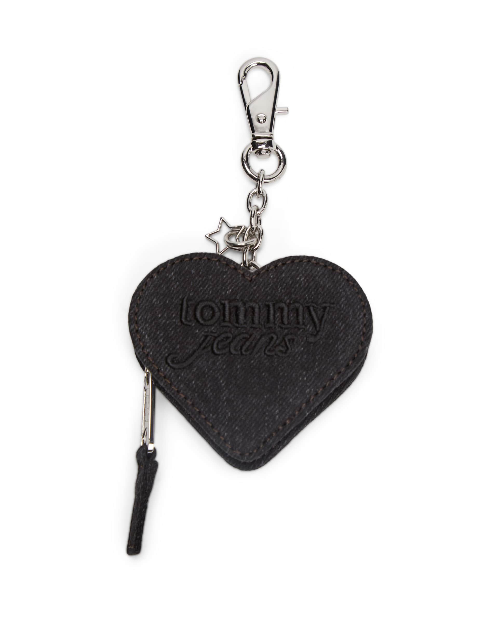 tommy jeans heart shape coin purse in black