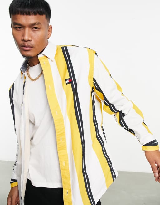 Tommy Jeans – Hemd in Weiß mit breiten Streifen