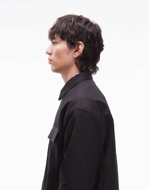 Tommy Jeans – Hemdjacke aus Funktions-Cord in Schwarz mit Reißverschluss, 4 von 5