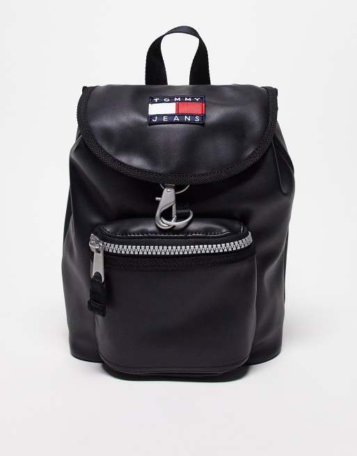 Tommy Jeans heritage backpack in black ASOS