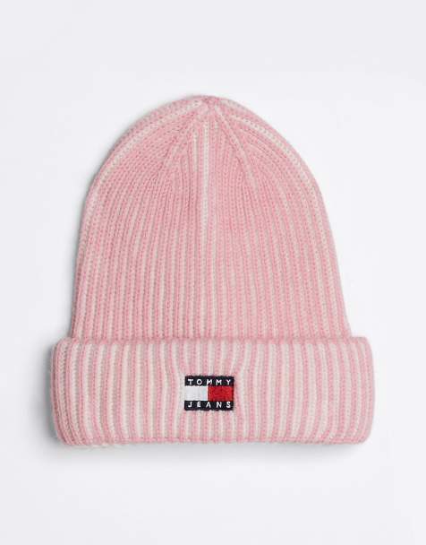 Tommy Jeans - Heritage - Bonnet côtelé en laine mélangée - Rose clair - view 1