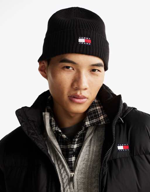 Tommy Jeans - Heritage - Bonnet en maille côtelée - Noir