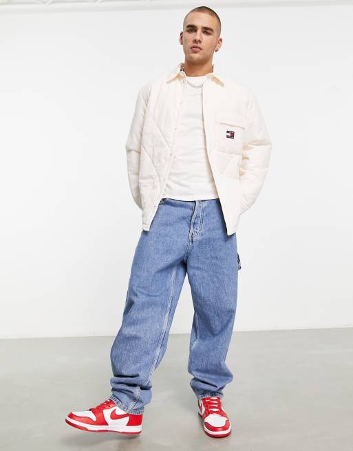 Tommy Jeans - Heritage capsule - Vatteret overskjorte i råhvid - Kun hos ASOS, 4 af 4