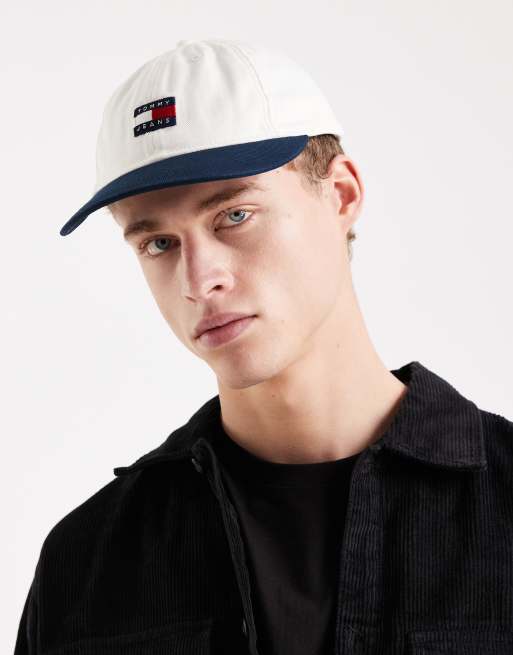 Tommy Jeans - Heritage - Casquette à logo - Blanc et bleu marine