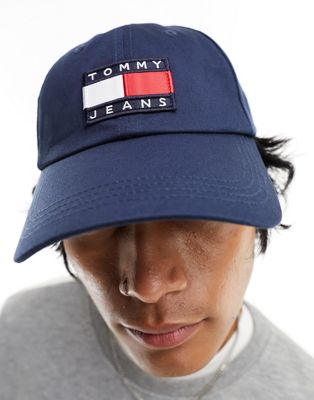 Tommy Jeans heritage flag logo cap in navy - ASOS Price Checker