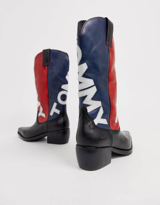Tommy Jeans heritage cowboy boots