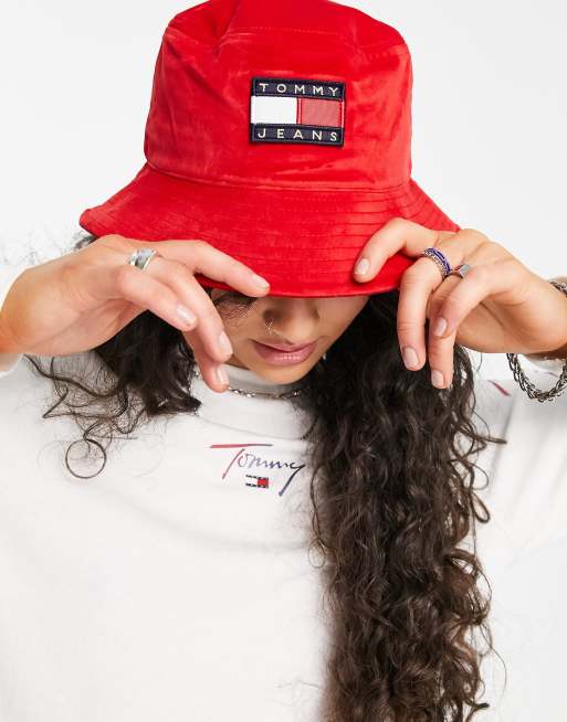 Tommy Jeans – Heritage – Czerwony kapelusz typu bucket z logo