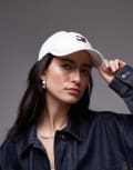 [Tommy Jeans] Tommy Jeans heritage flag cap in ecru denim-White One Size Ecru