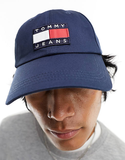 Tommy Jeans heritage flag logo cap in navy | ASOS