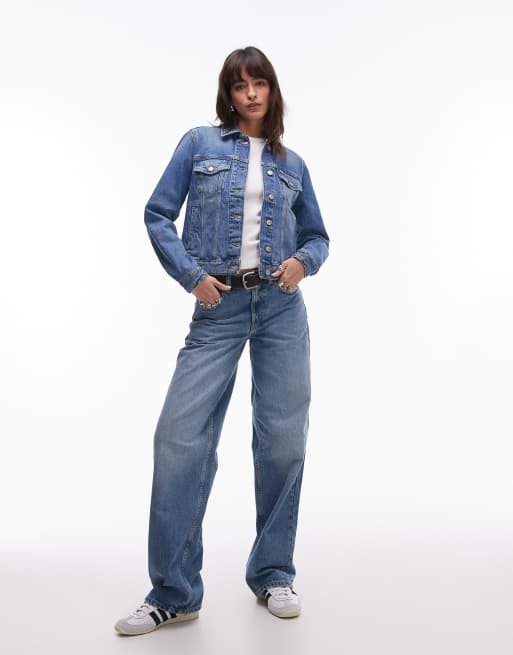 Tommy Jeans - Heritage - Giacca di jeans blu lavaggio medio con bandiera, 4 di 4