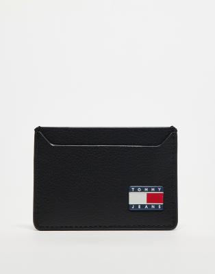 Tommy Jeans - Heritage - Kaarthouder van leer in zwart 