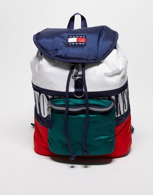 Tommy Jeans heritage flap colourblock backpack in multi - ASOS Price Checker
