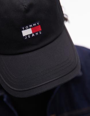 Tommy Hilfiger Tommy Jeans Heritage Mesh Panel Baseball Cap In Black