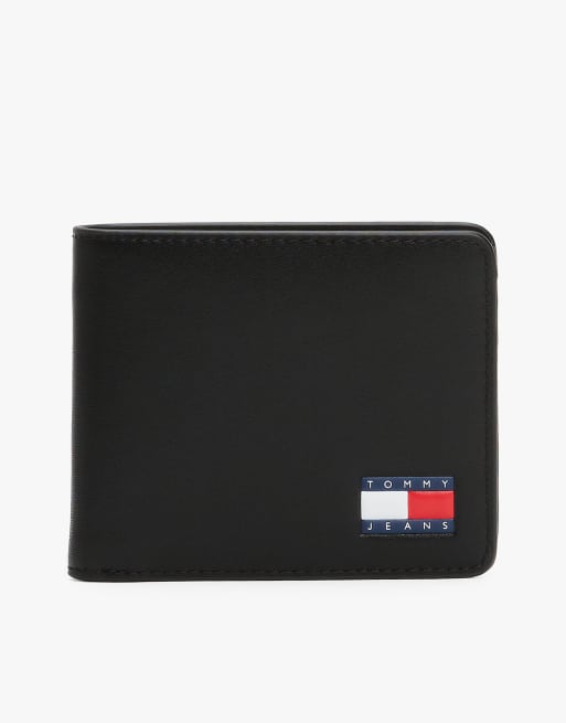 Tommy Jeans - Heritage - Portefeuille à deux volets avec compartiment pour cartes - Noir