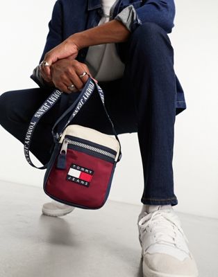 Tommy Jeans heritage reporter cross body bag in blue