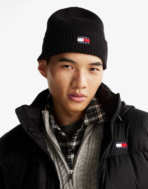 Tommy Jeans Heritage rib-knit beanie in black - view 1