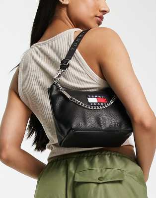 Tommy Jeans heritage shoulder bag in black