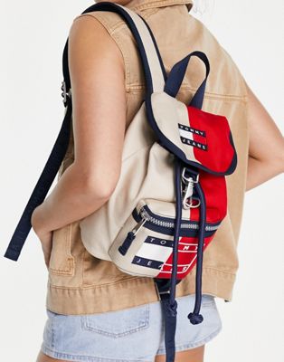 Tommy Jeans heritage spliced backpack in colour block