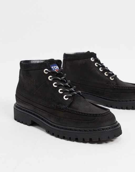 tommy jeans flat boot