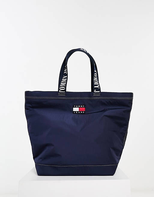 Tommy Jeans heritage tote bag in navy | ASOS