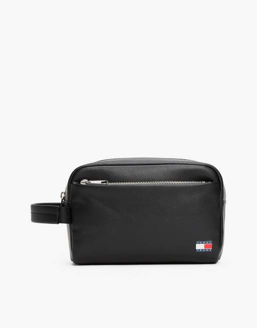 Tommy Jeans - Heritage - Trousse de toilette effet grainé - Noir