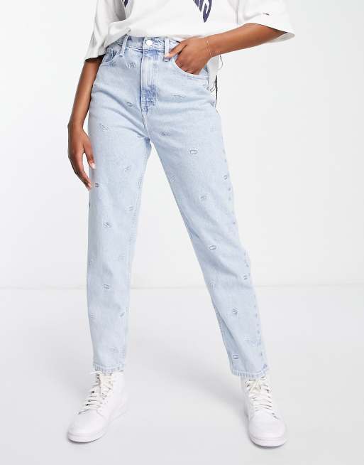 Tommy Jeans ultra high rise mom jean in mid wash