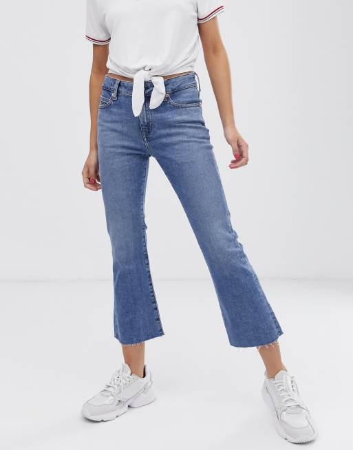 Tommy Jeans high rise cropped kick flare jeans | ASOS