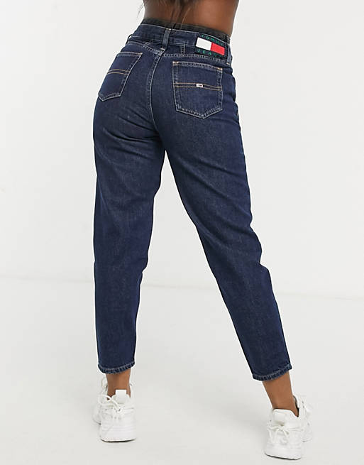 Tommy Jeans high rise mom jean in dark wash