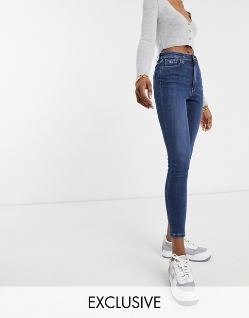 Tommy Jeans high rise skinny jeans in mid wash blue
