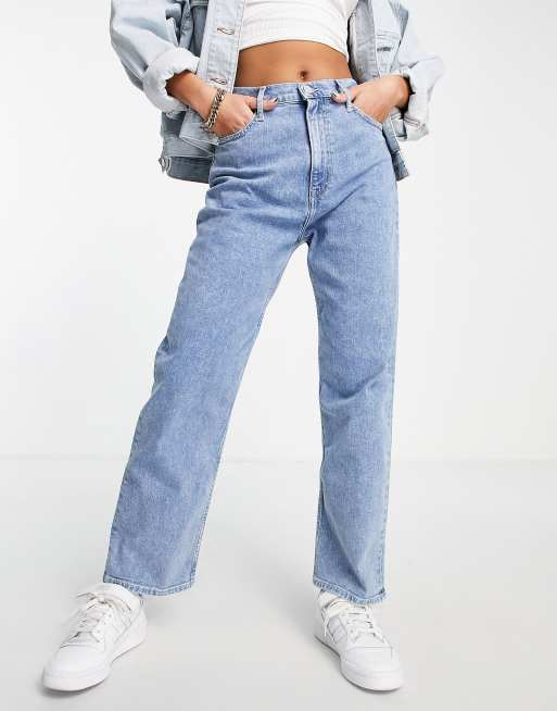 Tommy Jeans high rise straight jean in mid wash | ASOS