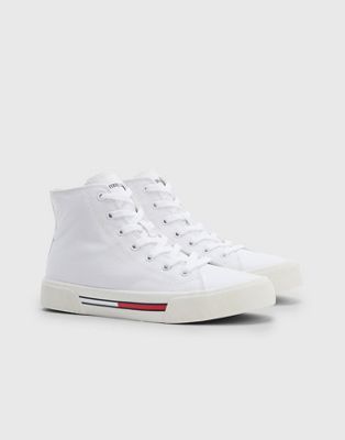 Tommy Jeans high top signature trainers in white