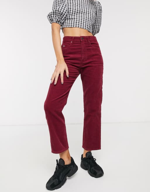 High waisted cord store jeans