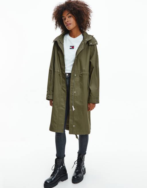 Tommy Jeans hooded parka in olive green ASOS