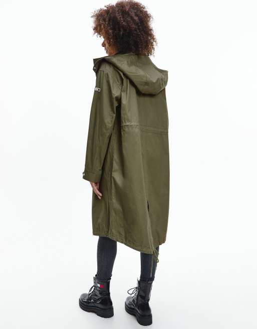 Jeans parka in olive green ASOS