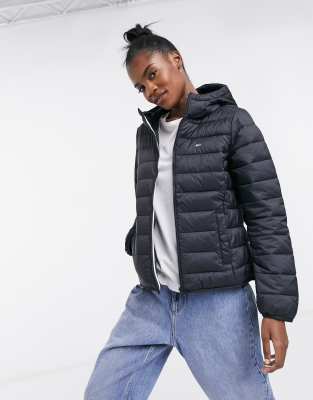 tommy jeans basic quilted hooded jacket