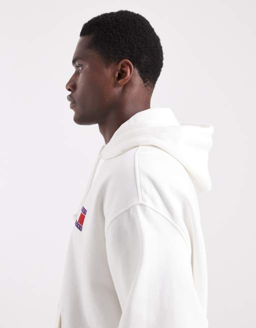 Tommy Jeans - Hoodie met logo op de borst en rug in ecru, 4 van 5