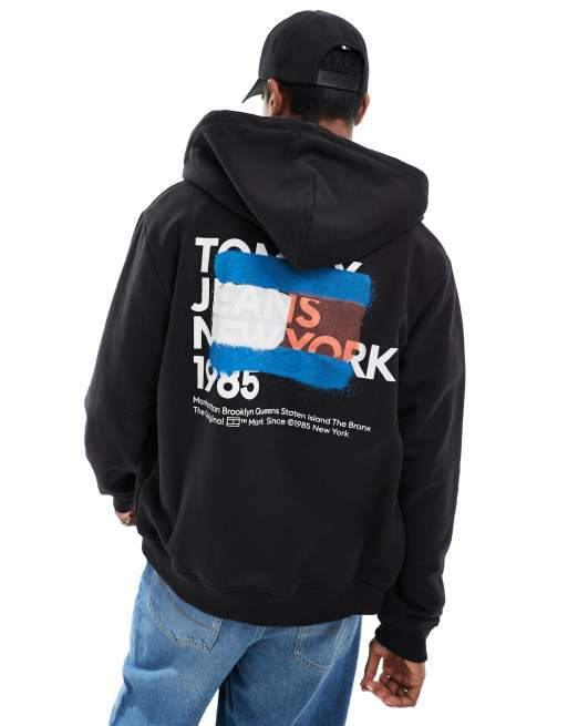 Tommy Jeans - Hoodie met rits en graffiti-logo in zwart, 3 van 4