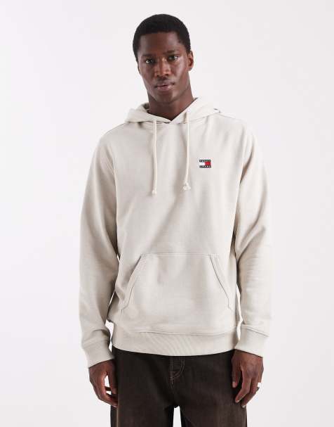 Tommy Jeans - Hoodie met vlaglogo op de borst in wit - view 1