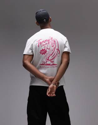 hot dog graphic T-shirt in white