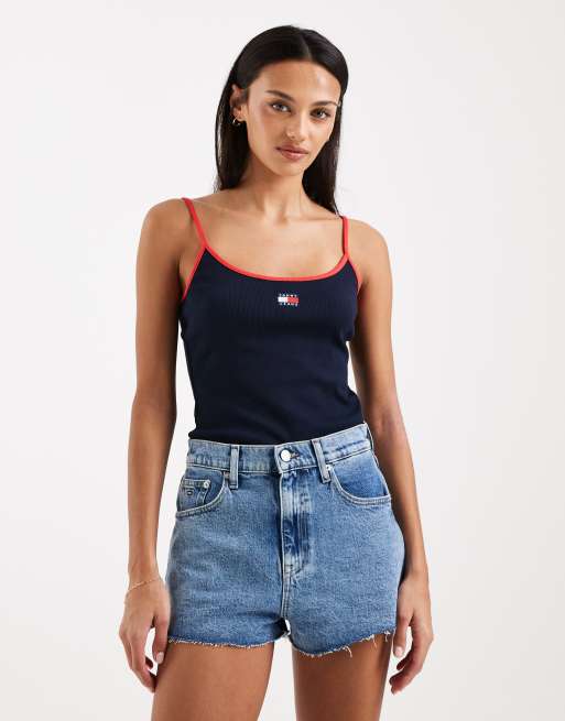 Tommy Jeans - Hot pants di jeans lavaggio blu medio, 2 di 5