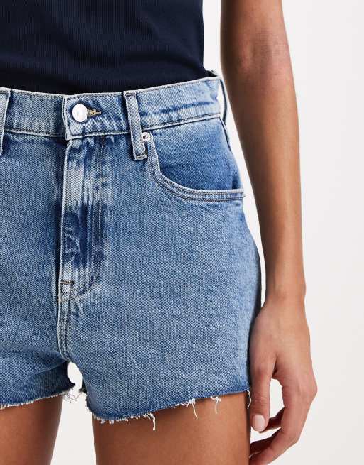 Tommy Jeans - Hot pants di jeans lavaggio blu medio, 3 di 5