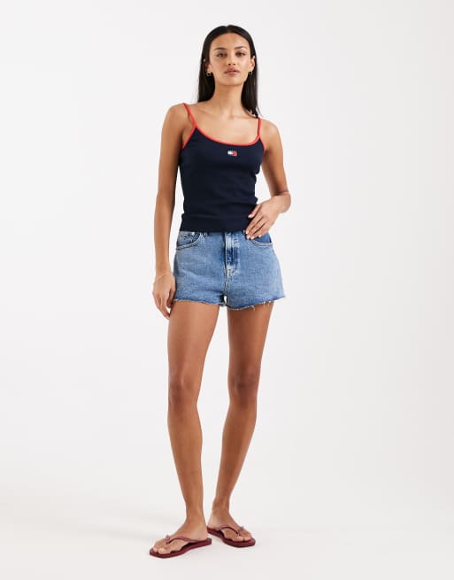 Tommy Jeans - Hot pants di jeans lavaggio blu medio, 4 di 5