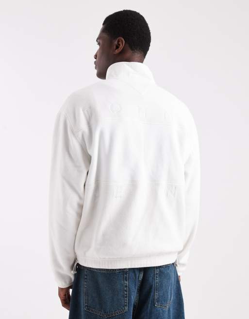 Tommy Jeans - Hvid polar-fleece med knapper og Flag-logo , 3 af 5