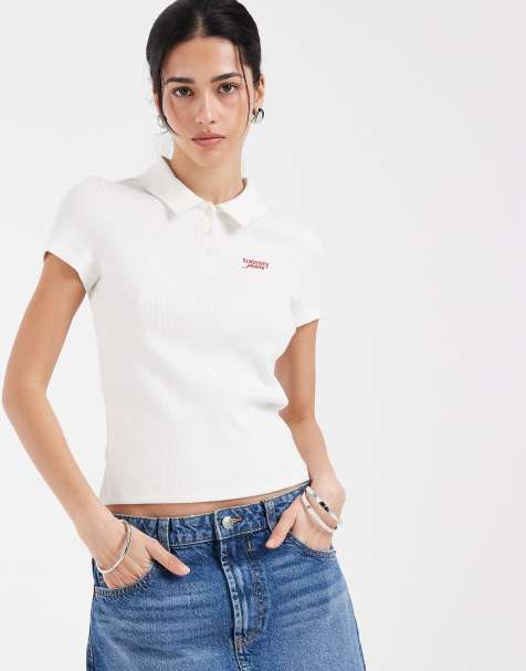 Tommy Jeans - Hvid poloskjorte med unikt stjernelogo - view 1