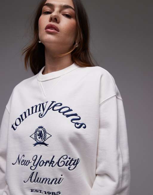 Tommy Jeans - Hvid sweatshirt med New York-collegeprint, 3 af 4