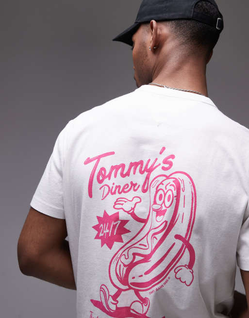 Tommy Jeans - Hvid T-shirt med hotdog-grafik, 4 af 4