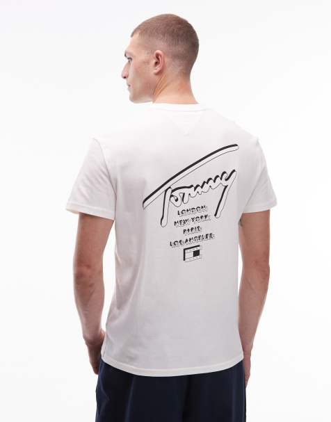 Tommy Jeans - Hvid T-shirt med signaturprint på ryggen i regular fit - view 1