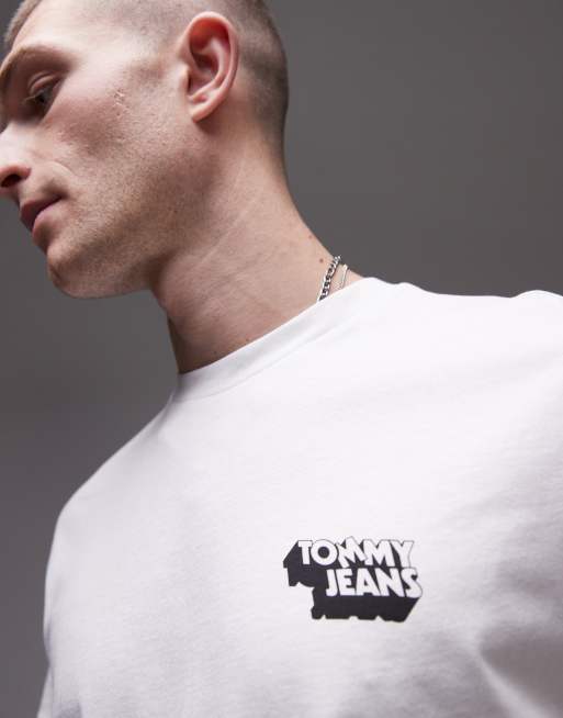 Tommy Jeans - Hvid T-shirt med stablet logo, 2 af 4